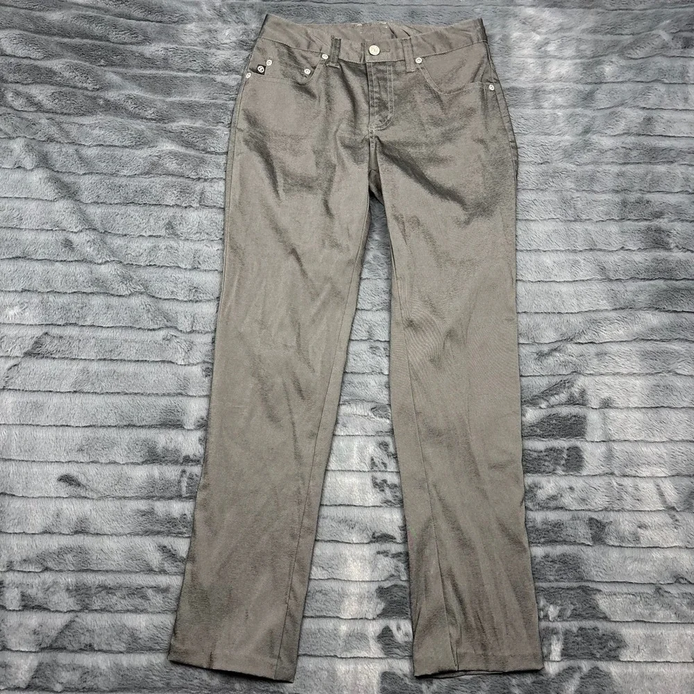 Z Cavaricci Mens Gray Metallic Straight Leg Pants Style 980-9276 Size 27
